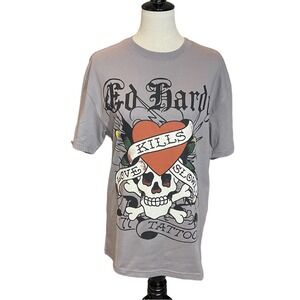 Ed Hardy Love Kills Slowly Tattoo Graphic Tee Shirt Size S